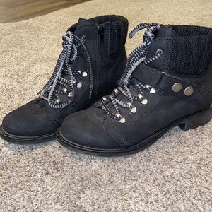 Black combat boots